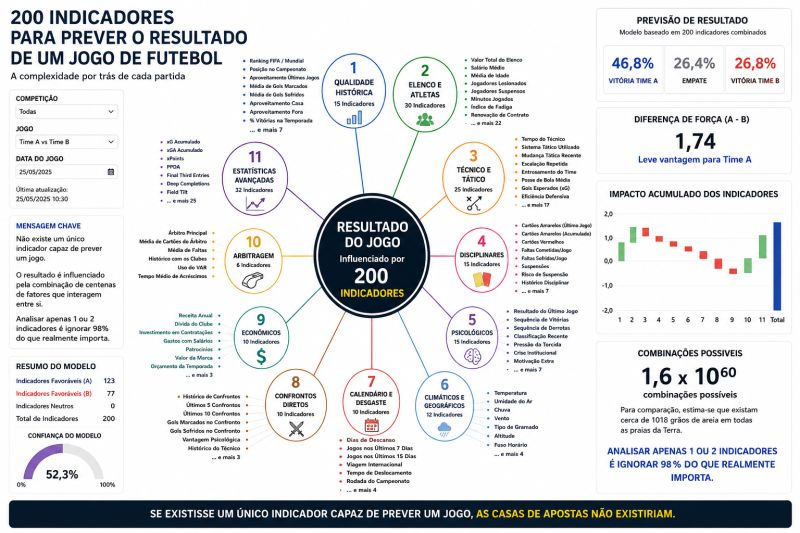 200 indicadores para prever um resultado